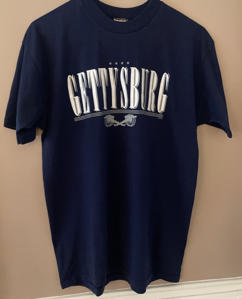 Vintage Gettysburg T-Shirt Unisex Large 1999 Blue Short Sleeve Cannons USA